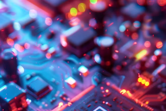 Ilustración de un microchip para cargas de inteligencia artificial