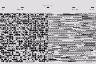 Representación visual de computación cuántica y modelos de inteligencia artificial eficientes