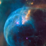 Nebulosa en el espacio como referencia a observatorios y misiones orbitales
