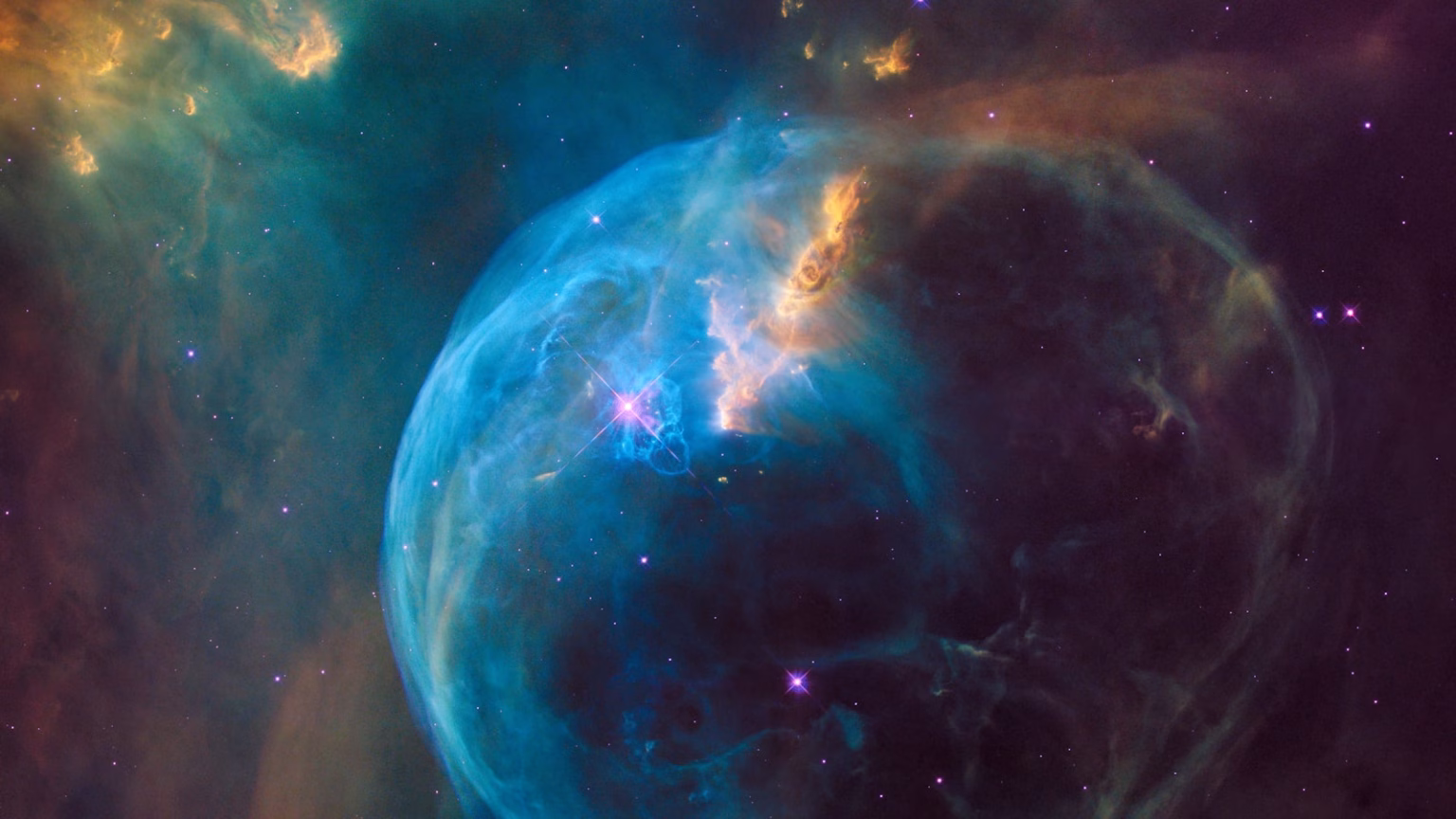 Nebulosa en el espacio como referencia a observatorios y misiones orbitales