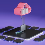 Diagrama tecnológico sobre infraestructura cloud y chips