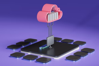 Diagrama tecnológico sobre infraestructura cloud y chips