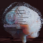 Imagen digital de un cerebro artificial asociado a herramientas de IA
