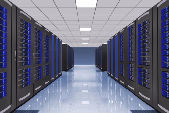 Centro de datos que representa sistemas empresariales conectados a agentes de inteligencia artificial