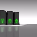 Servidores en un centro de datos que procesan información financiera