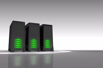 Servidores en un centro de datos que procesan información financiera