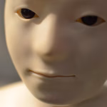 Rostro de un robot humanoide usado como referencia visual para robotica avanzada