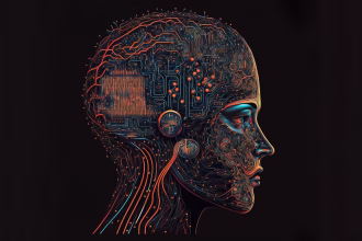 Ilustracion de un rostro de inteligencia artificial para representar un modelo anonimo
