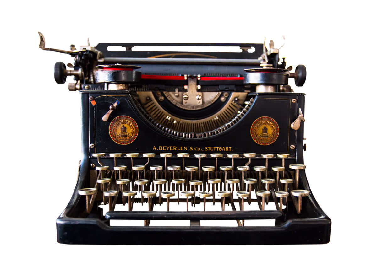 Máquina de escribir clásica, imagen temática para autores, edición y derechos de autor ante la IA.