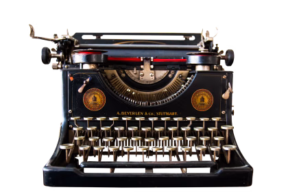 Máquina de escribir clásica, imagen temática para autores, edición y derechos de autor ante la IA.