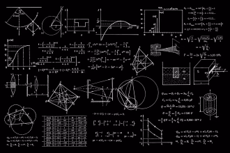 Pizarra con fórmulas matemáticas complejas, imagen asociada a investigación con inteligencia artificial.