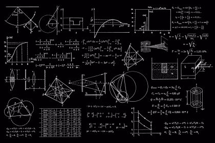 Pizarra con fórmulas matemáticas complejas, imagen asociada a investigación con inteligencia artificial.